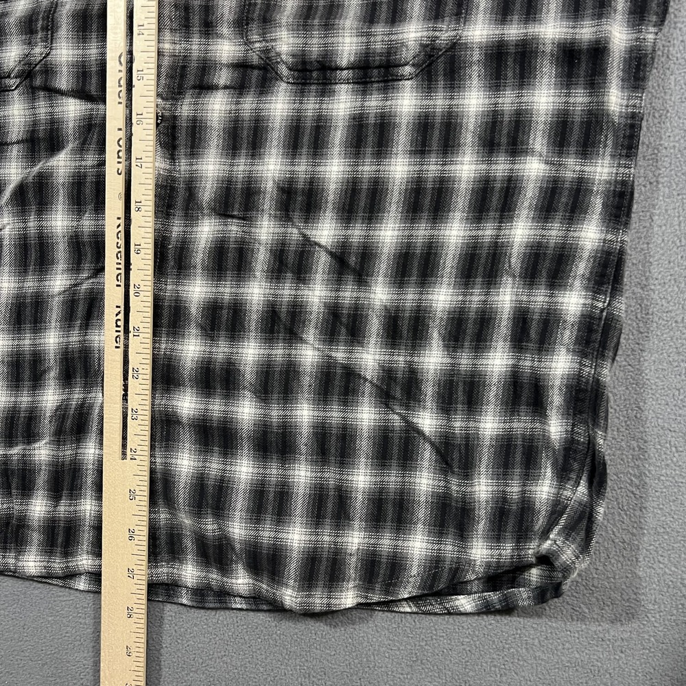 Field & Stream‎ Shirt Mens Large Black Gray Flannel Plaid Workwear Casual Cotton - Picture 5 of 6